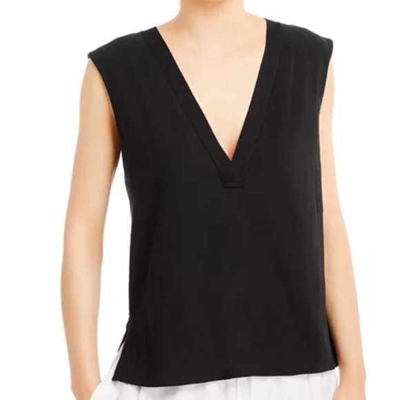 Vince Tops - NEW Vince Sleeveless V-Neck Top BLACK - Sz SMALL $195 Retail